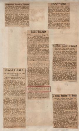 Recortes de jornais desconhecidos: "Acampamento nacional de escotismo"; "Escotismo...