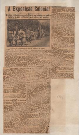 Recortes de jornais desconhecidos: a Exposição Colonial; As provas de remo