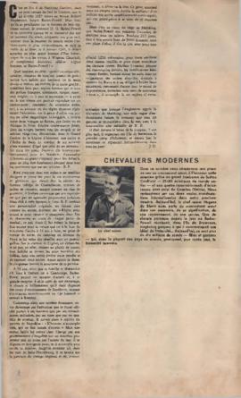 Recorte de jornal desconhecido: Chevaliers modernes