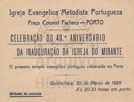 Celebração do 49º aniversário da inauguração da Igreja do Mirante