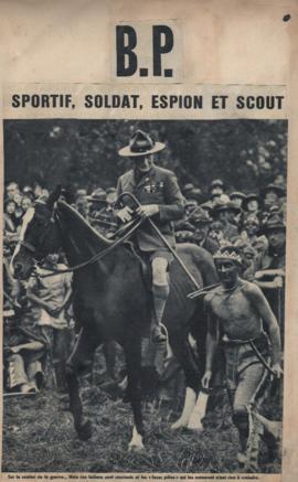 Recorte de jornal desconhecido: B. P Sportif. soldar, espion et scout
