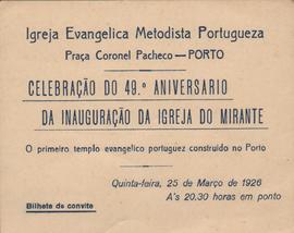 [Convite para 49º aniversário da Igreja Metodista do Mirante]