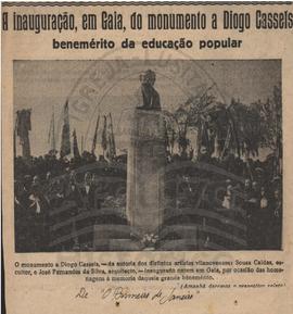 "O Primeiro de Janeiro": Inauguração, em Gaia, do monumento a Diogo Cassels. Benemérito...