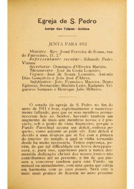 Relatório da Igreja Lusitana de 1911_2ª parte