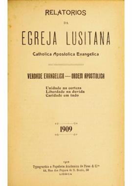 Relatórios da Igreja Lusitana 1909_1ª parte