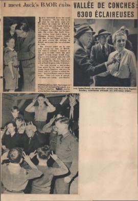 Recortes de diversos jornais sobre visitas de Jack Baor e Olave Baden Powell
