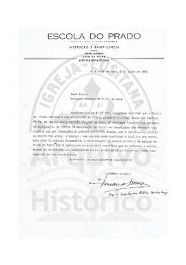 Ofício de encerramento da Escola do Prado