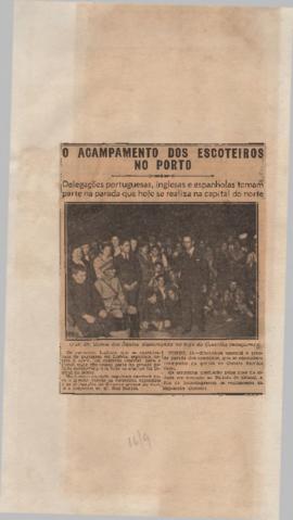 Recorte de jornal desconhecido: O acampamento de escuteiros no Porto