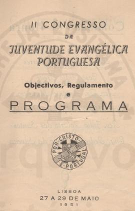 II Congresso da Juvnetude Evangélica Portuguesa. Programa